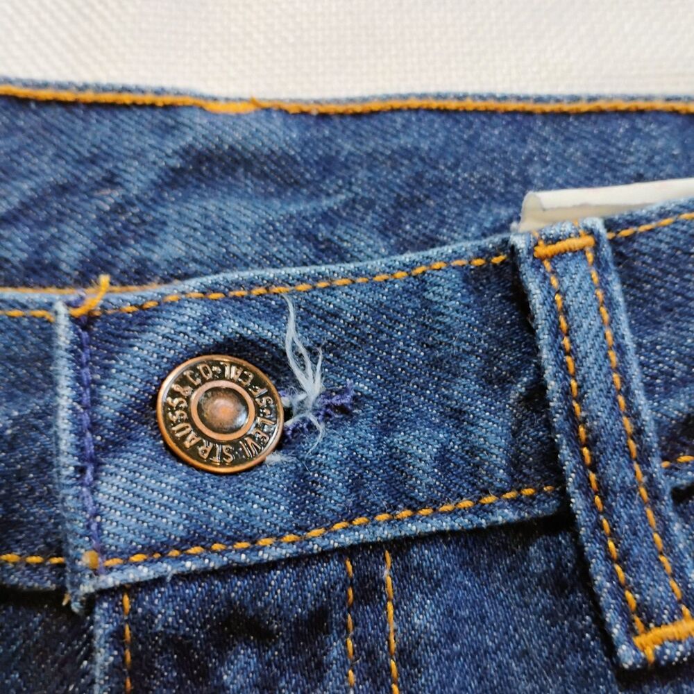 Vintage Levi's 505 Orange Tab Jeans 34x31 Straight Dark Wash 80's Denim - Picture 6 of 16